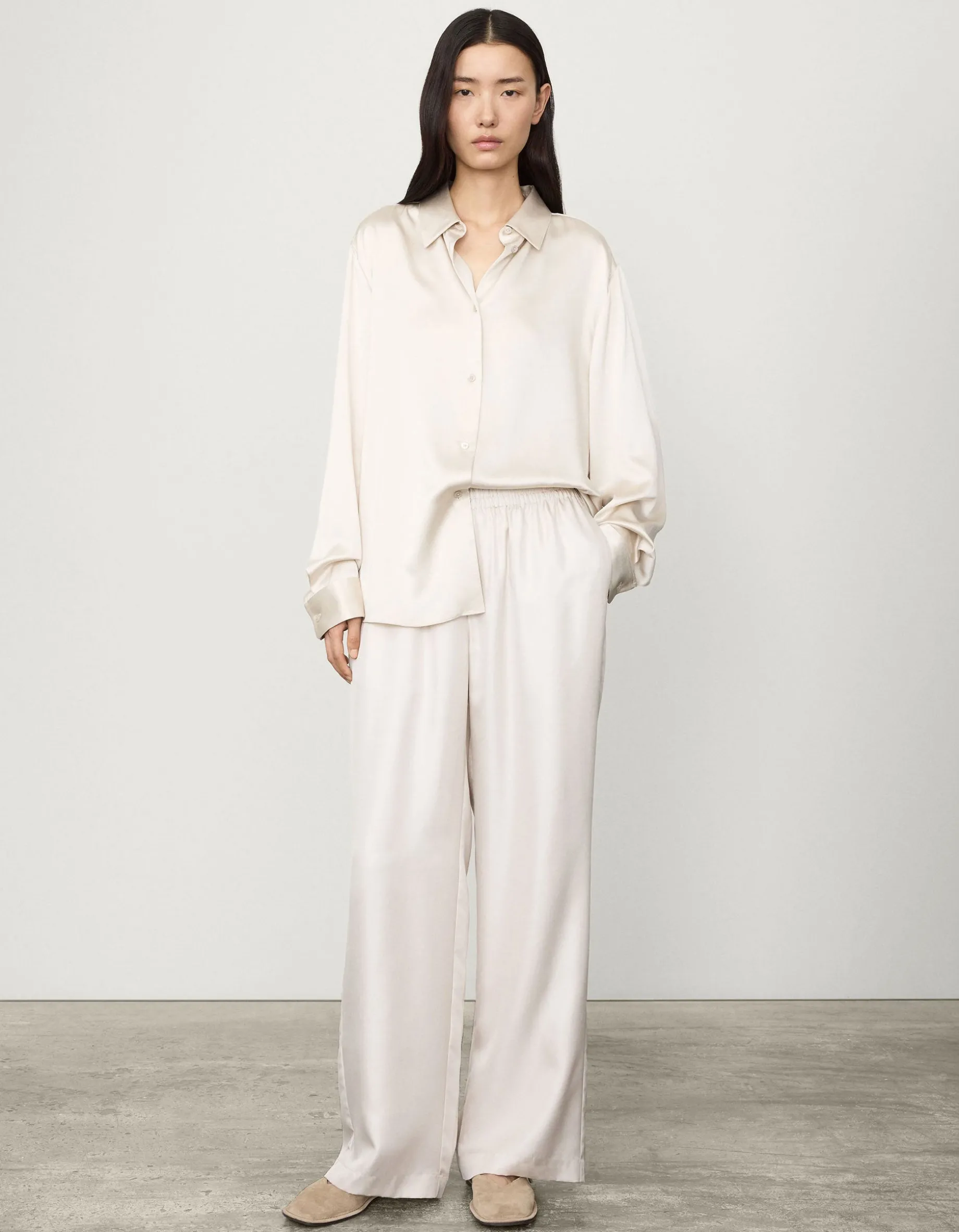 Wide-Leg Seiden-Hose