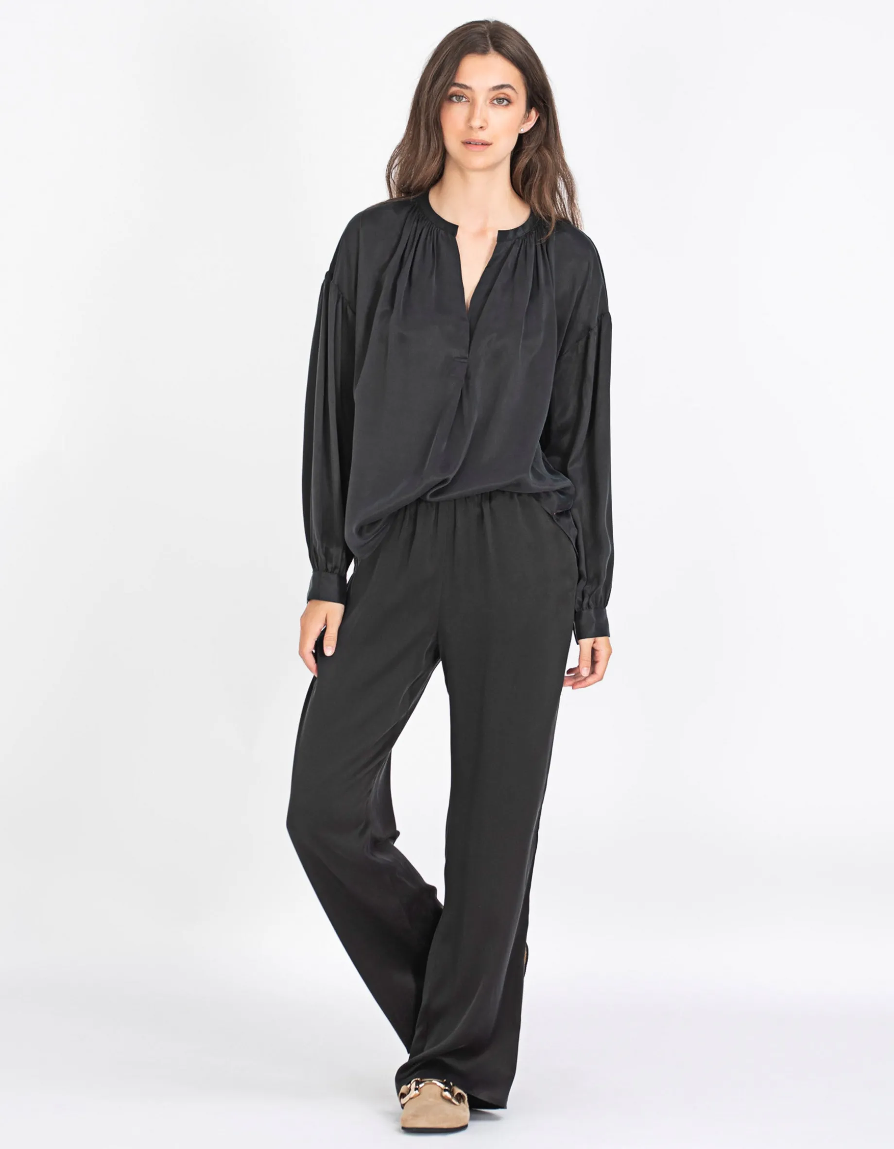Wide-Leg Seiden-Hose Bella