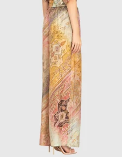 Wide-Leg Seidenhose Tallow