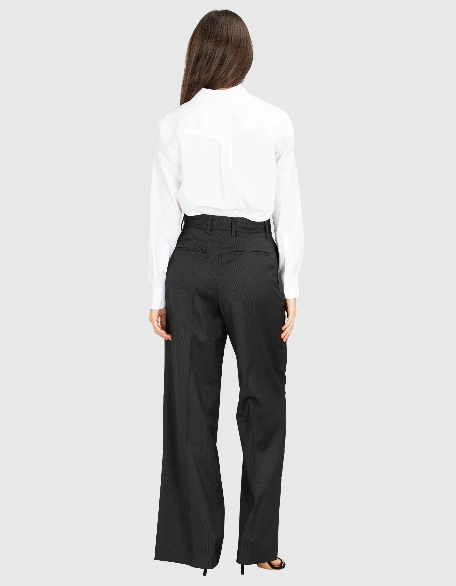 Wide-Leg Woll-Bundfaltenhose