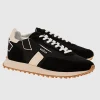 Wildleder-Sneaker mit Mesh-Details