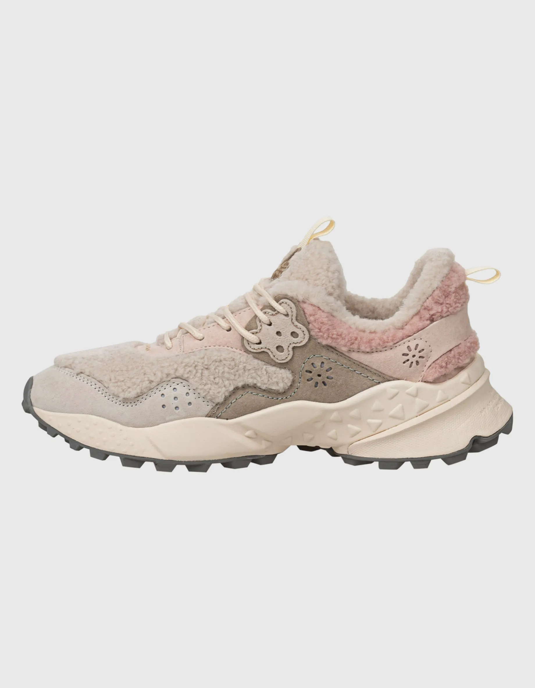 Wildleder-Sneaker mit Teddy-Fell