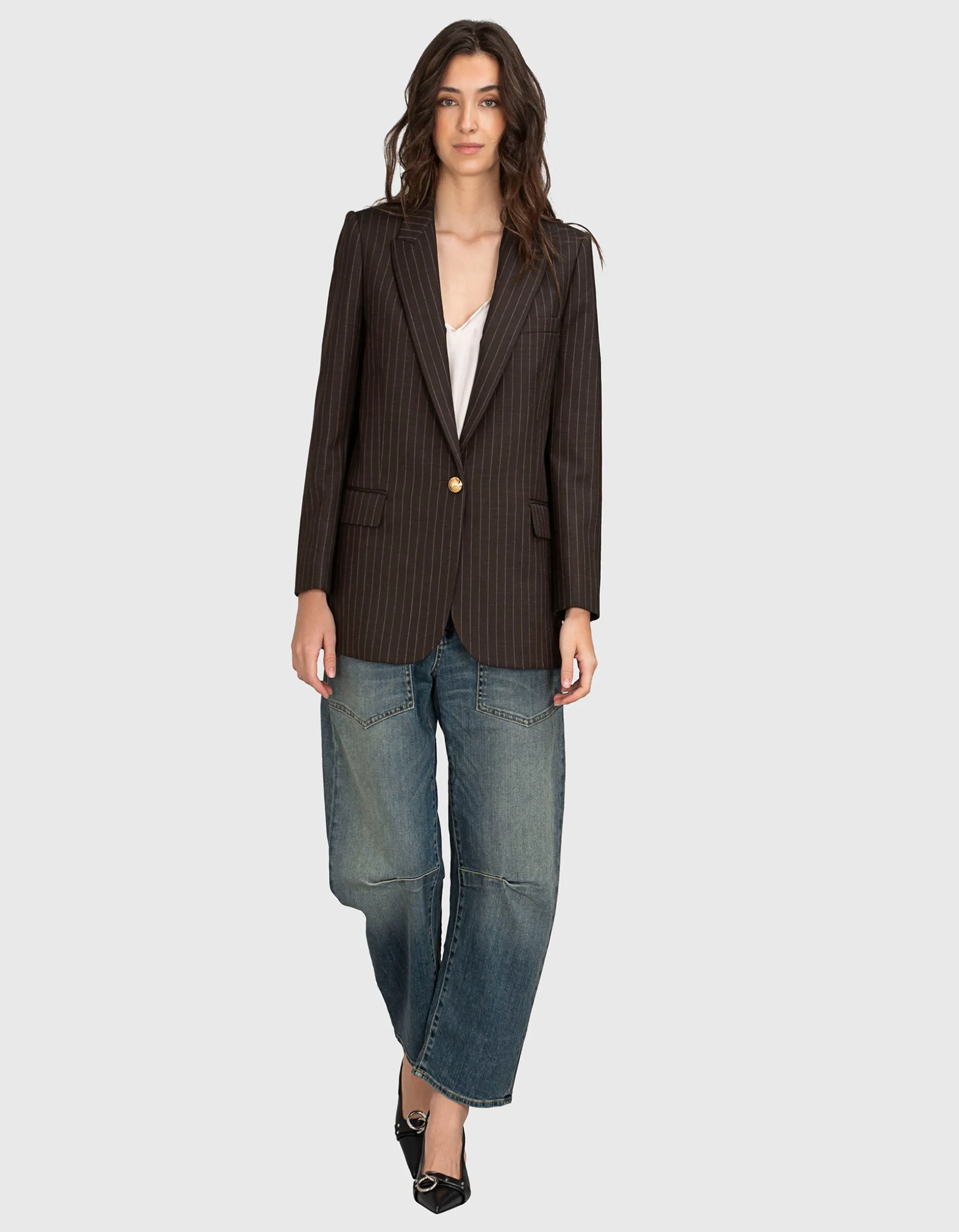 Woll-Blazer Diane mit Nadelstreifen