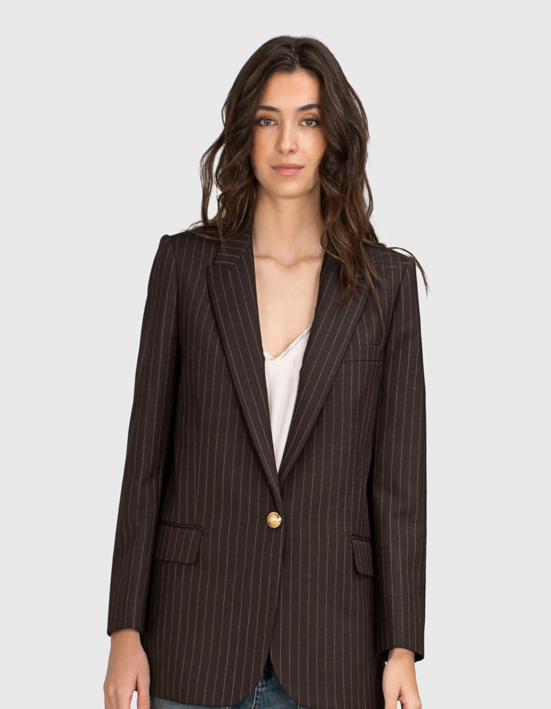 Woll-Blazer Diane mit Nadelstreifen