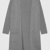 Woll-Cardigan mit aufgerolltem Saum