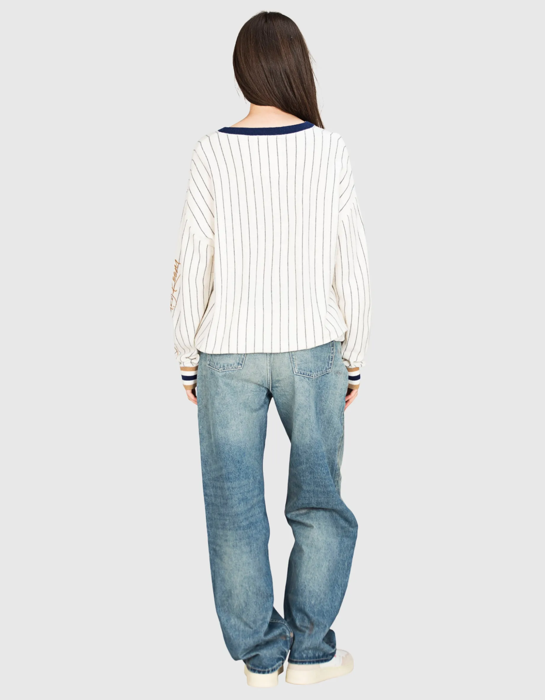 Woll-Kaschmir-Mix Pullover mit Stickereien