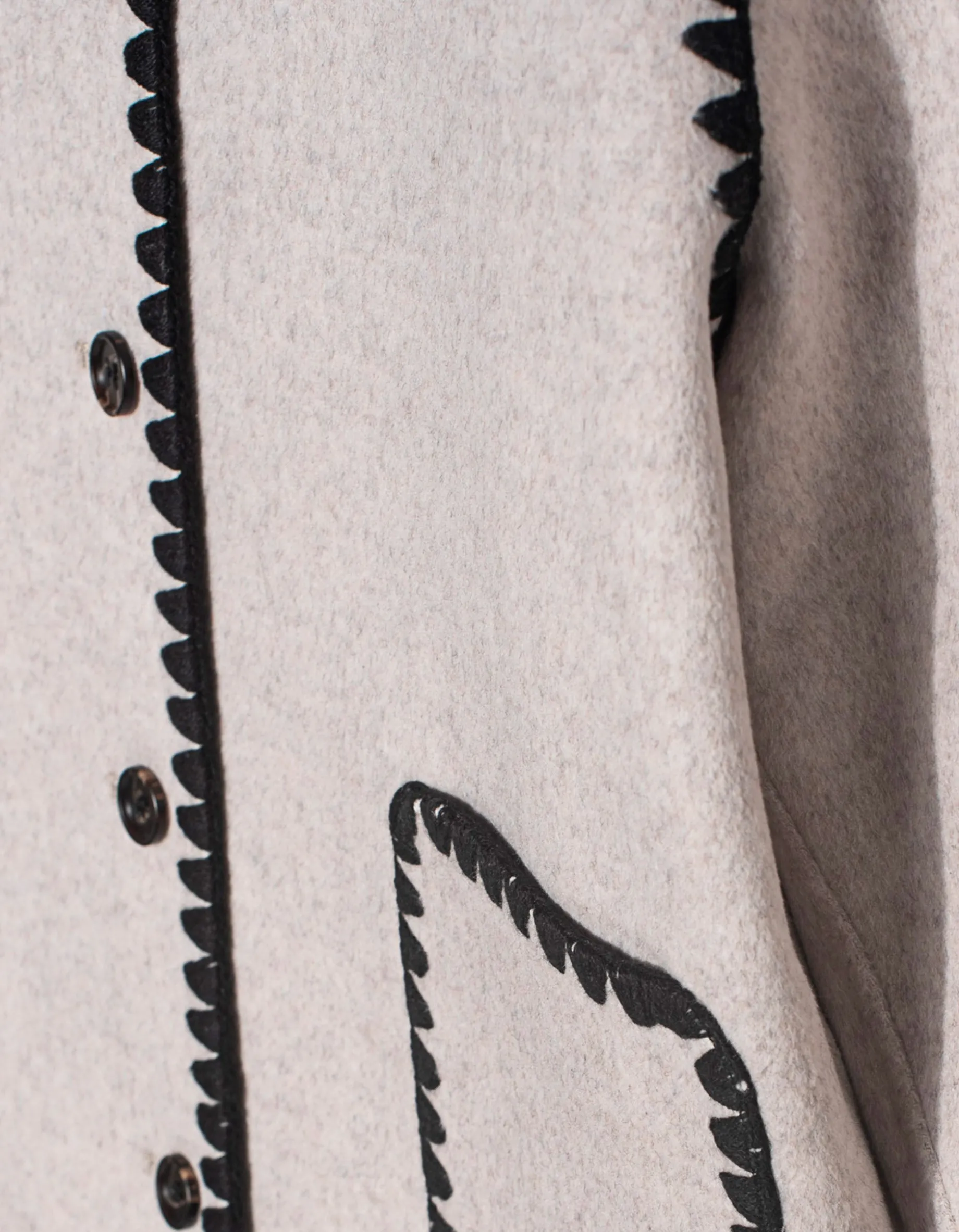 Woll-Mix Boxy-Jacke mit Ziernähten