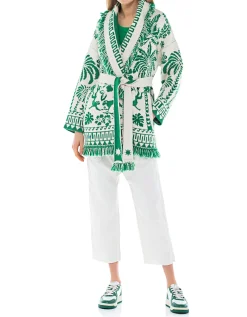 Woll-Mix Cardigan mit Bindegürtel