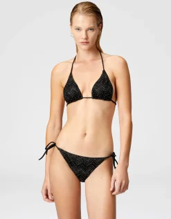 Zig Zag Bikini aus Lamé-Viskose