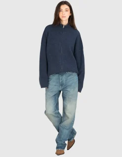 Zip Up Woll-Cardigan mit Kaschmir-Cardigan