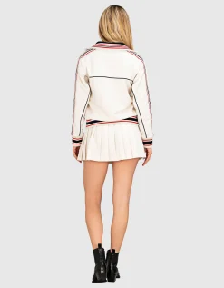 Zipper-Jacke mit Strick-Bündchen