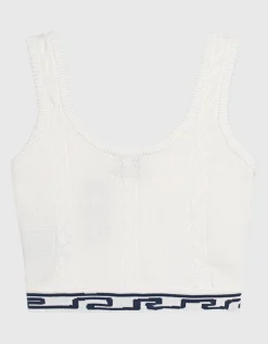 Zopfstrick-Crop-Top